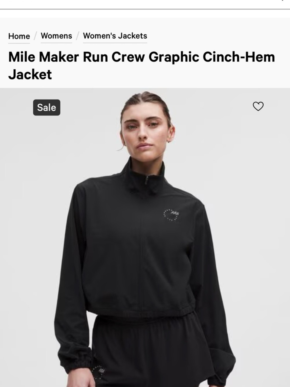 Lululemon 🍋 Mile Maker Run Crew Graphic Cinch-Hem Jacket. NWOT